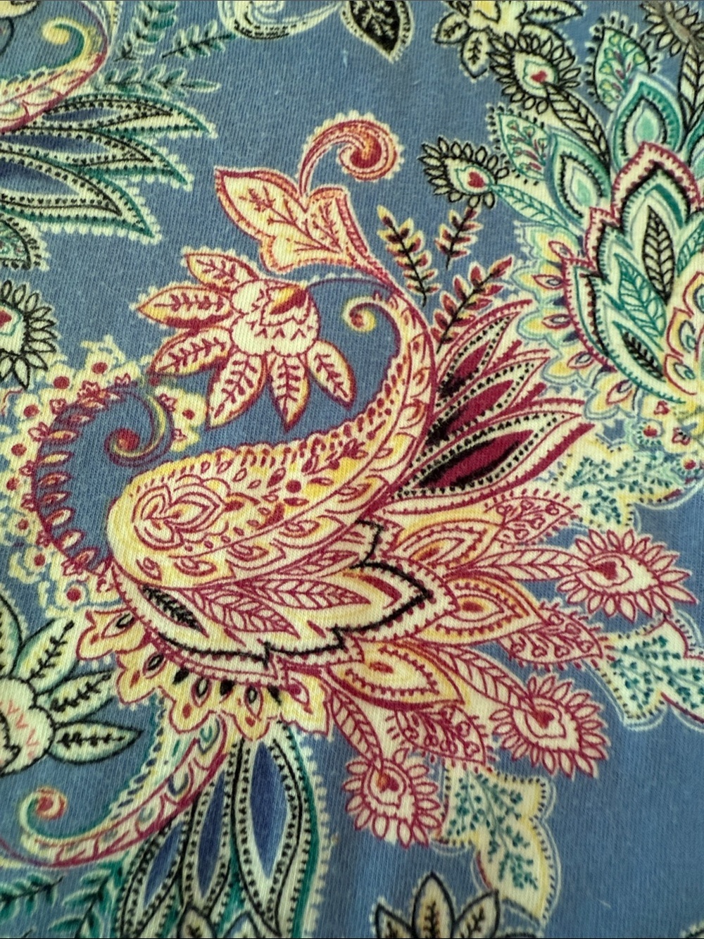 Talbots Blue and Pink Paisley Sleeveless V-Neck Top Size Large - Picture 5 of 5